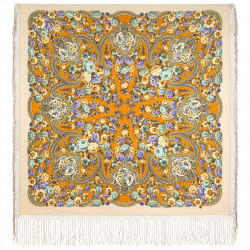 ORIGINAL PAVLOVO POSAD RUSSIAN SHAWL 148x148 cm 58x58" 100% Wool Scarf Wrap Pavlovoposadskiy platok 2061-16