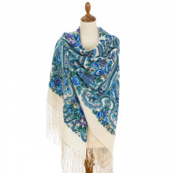 ORIGINAL PAVLOVO POSAD RUSSIAN SHAWL 148x148 cm 58x58" 100% Wool Scarf Wrap Pavlovoposadskiy platok 219-0