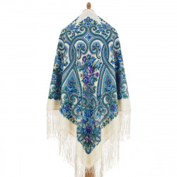 ORIGINAL PAVLOVO POSAD RUSSIAN SHAWL 148x148 cm 58x58" 100% Wool Scarf Wrap Pavlovoposadskiy platok 219-0