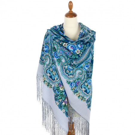 ORIGINAL PAVLOVO POSAD RUSSIAN SHAWL 148x148 cm 58x58" 100% Wool Scarf Wrap Pavlovoposadskiy platok 219-1