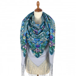 ORIGINAL PAVLOVO POSAD RUSSIAN SHAWL 148x148 cm 58x58" 100% Wool Scarf Wrap Pavlovoposadskiy platok 219-1