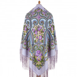 ORIGINAL PAVLOVO POSAD RUSSIAN SHAWL 148x148 cm 58x58" 100% Wool Scarf Wrap Pavlovoposadskiy platok 219-15