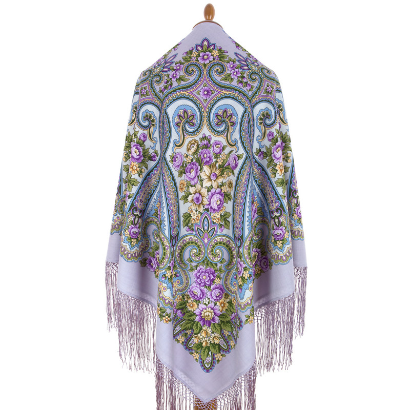 ORIGINAL PAVLOVO POSAD RUSSIAN SHAWL 148x148 cm 58x58" 100% Wool Scarf Wrap Pavlovoposadskiy platok 219-15