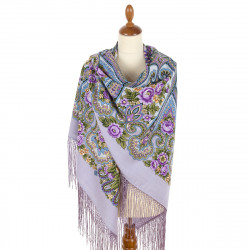 ORIGINAL PAVLOVO POSAD RUSSIAN SHAWL 148x148 cm 58x58" 100% Wool Scarf Wrap Pavlovoposadskiy platok 219-15