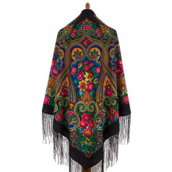 ORIGINAL PAVLOVO POSAD RUSSIAN SHAWL 148x148 cm 58x58" 100% Wool Scarf Wrap Pavlovoposadskiy platok 219-18