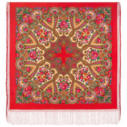 ORIGINAL PAVLOVO POSAD RUSSIAN SHAWL 148x148 cm 58x58" 100% Wool Scarf Wrap Pavlovoposadskiy platok 219-5