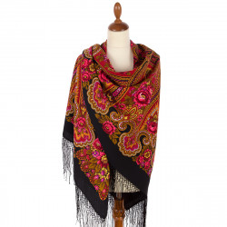 ORIGINAL PAVLOVO POSAD RUSSIAN SHAWL 148x148 cm 58x58" 100% Wool Scarf Wrap Pavlovoposadskiy platok 219-6