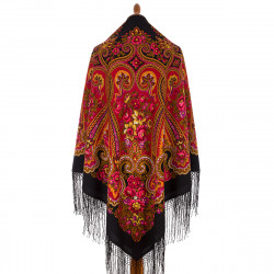 ORIGINAL PAVLOVO POSAD RUSSIAN SHAWL 148x148 cm 58x58" 100% Wool Scarf Wrap Pavlovoposadskiy platok 219-6