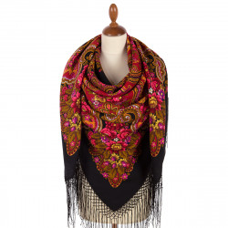 ORIGINAL PAVLOVO POSAD RUSSIAN SHAWL 148x148 cm 58x58" 100% Wool Scarf Wrap Pavlovoposadskiy platok 219-6