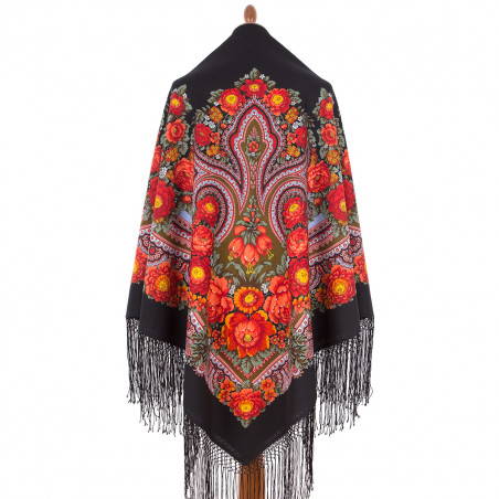 ORIGINAL PAVLOVO POSAD RUSSIAN SHAWL 148x148 cm 58x58" 100% Wool Scarf Wrap Pavlovoposadskiy platok 334-30
