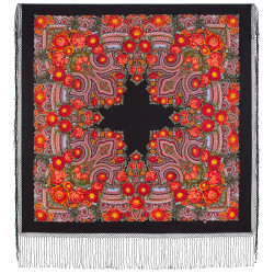 ORIGINAL PAVLOVO POSAD RUSSIAN SHAWL 148x148 cm 58x58" 100% Wool Scarf Wrap Pavlovoposadskiy platok 334-30