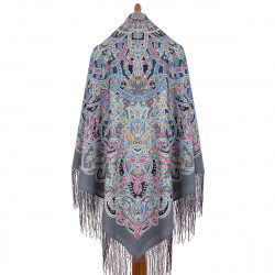 ORIGINAL PAVLOVO POSAD RUSSIAN SHAWL 148x148 cm 58x58" 100% Wool Scarf Wrap Pavlovoposadskiy platok 1988-1
