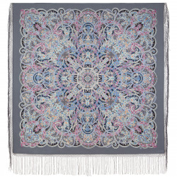 ORIGINAL PAVLOVO POSAD RUSSIAN SHAWL 148x148 cm 58x58" 100% Wool Scarf Wrap Pavlovoposadskiy platok 1988-1