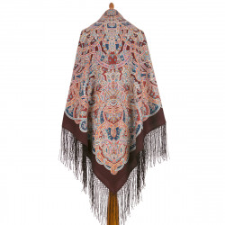 ORIGINAL PAVLOVO POSAD RUSSIAN SHAWL 148x148 cm 58x58" 100% Wool Scarf Wrap Pavlovoposadskiy platok 1988-16