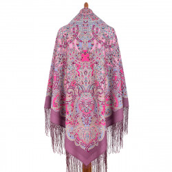 ORIGINAL PAVLOVO POSAD RUSSIAN SHAWL 148x148 cm 58x58" 100% Wool Scarf Wrap Pavlovoposadskiy platok 1988-3
