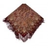 PAVLOVO POSAD RUSSIAN SHAWL 125x125 cm 49x49" 100% Wool Scarf Wrap Silk Fringe 598-56