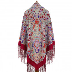 ORIGINAL PAVLOVO POSAD RUSSIAN SHAWL 148x148 cm 58x58" 100% Wool Scarf Wrap Pavlovoposadskiy platok 1988-5