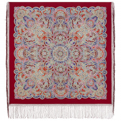ORIGINAL PAVLOVO POSAD RUSSIAN SHAWL 148x148 cm 58x58" 100% Wool Scarf Wrap Pavlovoposadskiy platok 1988-5