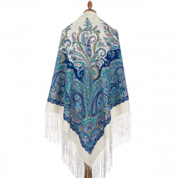 ORIGINAL PAVLOVO POSAD RUSSIAN SHAWL 148x148 cm 58x58" 100% Wool Scarf Wrap Pavlovoposadskiy platok 970-0