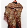 PAVLOVO POSAD RUSSIAN SHAWL 125x125 cm 49x49" 100% Wool Scarf Wrap Silk Fringe 598-56