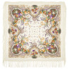 PAVLOVO POSAD RUSSIAN SHAWL 146x146 cm 57x57" 100% Wool Scarf Wrap Woolen Fringe 678-2a