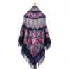 PAVLOVO POSAD RUSSIAN SHAWL 146x146 cm 57x57" 100% Wool Scarf Wrap Woolen Fringe 353-15