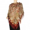 PAVLOVO POSAD RUSSIAN SHAWL 125x125 cm 49x49" 100% Wool Scarf Wrap Silk Fringe 598-56